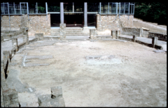 for somebody of importance
  perhaps a co-emperor

made up of vaulted shapes in various sizes

separated the baths from the residential areas

the curves of the walls were to provide a sense of openness and spaciousness

the court served ...