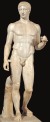 Polykleitos, Doryphoros (Spear Bearer). Roman marble copy from Pompeii, Italy, after a bronze
original of ca. 450– 440 bce, 6 11 high.
Museo Archeologico
Nazionale, Naples