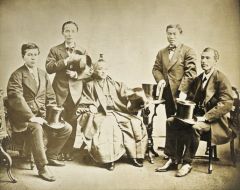 The Iwakura Mission or Iwakura Embassy  was a Japanese diplomatic around-the-world voyage conducted between 1871 and 1873 by leading statesmen and scholars of the Meiji period.