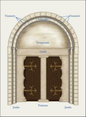 the prominent semicircular lunette above the doorway proper