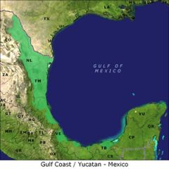 a large area of ocean partially enclosed by land