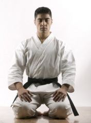 a kneeling position in Japanese martial arts [n -s]