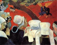 Paul Gauguin is renowned for being able to paint from memory, and harmonize _____ and _____ together in one painting.