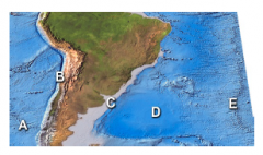 Where is subduction occurring on this map of South America?