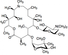 - makrocyklisk lakton(=stor cyklisk ester)
Bundet till laktonet:
- 2 deoxisocker
- hydroxi-, keto-, alkylgrupper