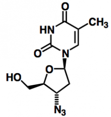 Naturlig kvävebas + modifierat socker
eller modifierad kvävebas + naturligt socker

Zidovudin består av tymin (överst) och modifierat 2-deoxiribos