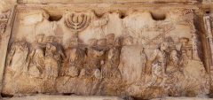 Spoils of Jerusalem, relief panel
from the Arch of Titus,
Rome, Italy, after 81 ce.
Marble, 7 10 high.