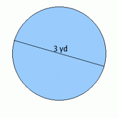 Find the area of this circle. Use 3.14 for π