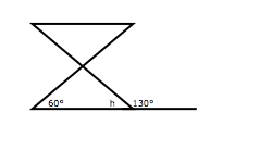 What is the measure of angle h?