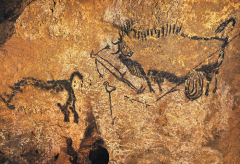 -Paleolithic period
-might be earliest example of narrative art
-convention of representing horns, twisted perspective
-paintings hundreds of feet from entrance
-painted at different times