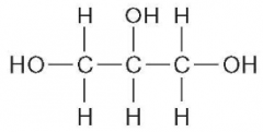 In glycerol (C3H8O3), there is a hydroxyl group (OH)
bound to each of the 3 carbon atoms. The bond between the oxygen atom of a hydroxyl group and a carbon atom in glycerol is best classified as what type of bond?

A. Covalent
B. Hydrogen
C. ...