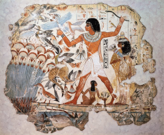 Fowling scene, from the tomb of Nebamun,
Thebes, Egypt, 18th Dynasty, ca. 1400–1350 bce.
Fresco on dry plaster, 2 8 high. British Museum,
London.