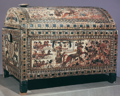 Painted chest, from the
tomb of Tutankhamen, Thebes,
Egypt, 18th Dynasty, ca. 1333–1323
bce. Wood, 1 8 long. Egyptian
Museum, Cairo.