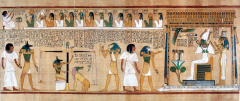 Last judgment of Hu-Nefer, from his tomb at Thebes, Egypt, 19th Dynasty, ca. 1290–1280 bce. Painted papyrus scroll, 1 6 high. British
Museum, London.