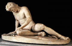 Epigonos(?), Dying Gaul. Roman
marble copy of a bronze original of ca.
230–220 bce, 3 1–2  high. Museo Capitolino,
Rome.