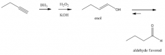 Addition of BH3 followed by H2O2/KOH

1.	Anti-Markovnikov addition of H and OH
2.	Produces an aldehyde