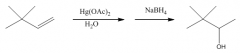 You get Markovnikov addition of H and OH without rearrangement, because there is no carbocation intermediate.