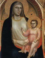 "Majesty"

Example: "Maestà" by Giotto

Images of the Madonna and Child enthroned are extremely prevalent during the Renaissance, and, during this time, Maestà paintings became more naturalistic through use of modeling.