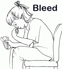 b. l. e. e. d. bleed. bled. bled.