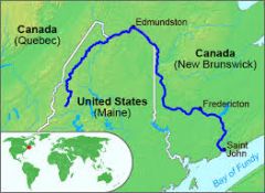 Northeastern border with canada - Connects Great Lakes to the Atlantic Ocean.