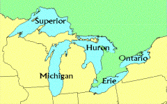 Inland port cities grew here in the midwest. Also there are 5 Great Lakes.