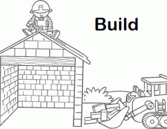 b. u. i. l. d. build. built. built.