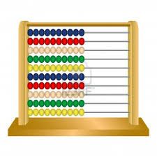 Abaco:
Es un instrumento de cálculo que utiliza cuentas que se deslizan a lo largo de una serie de alambres o barras de metal o madera fijadas a un marco para representar las unidades.