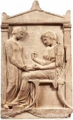 Formal Analysis 


36. Grave Stele of Hegeso


Attributed to Kallimachos  


410 B.C.E.


 


Content 


-funerary piece


-gravestone 


-depicts a person other than hegosao


-pictured with slave/maid


-may have been a p...