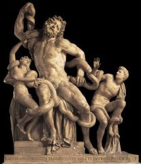 Formal Analysis 


Laocoon (and his sons)


Hellenistic Greek 


100 BCE


 


Content


-regular person


-was a priest 


-agony depicted in face


 


Style


-humanism exaggerated by agony and pain in the facial expre...