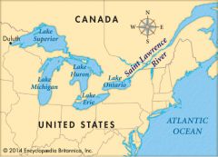 Northeastern border with Canada- Connects the Great Lakes to the Atlantic Ocean