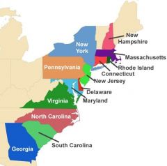 What: The Thirteen Colonies, as of 1775, were British colonies on the east coast of North America which had been founded between 1607 and 1732, stretching from New England to the northern border of the Floridas.
