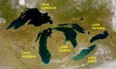 Inland port cities grew here in the midwest


Huron


Ontario


Michigan 


Erie 


Superior