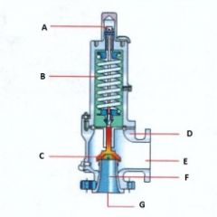 Name the components:(Conventional Pressure Relief Valve)
A.