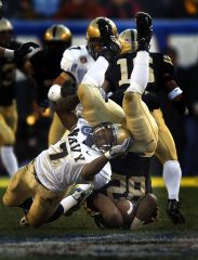21yo college football player sustains transient loss of motor func in his arms after a collision. Which is an absolute contraindication to return to play? 1-Ant cervical diskectomy & fusion 1 level HNP; 2-Torg ratio < 0.8 w/ no neurologic sx; 3-Co...
