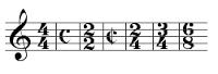 specify how many beats (pulses) are to be contained in each bar and which note value is to be given one beat.