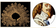 A Large lace collar that replaced the ruff during the  early 17th century.