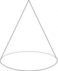 Figura tridimensional con un vértice y un base circular