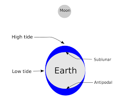 The gravitational pull of the moon