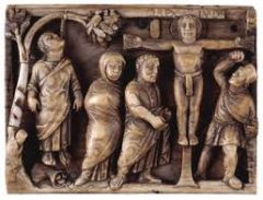 Passion Ivories, c. 400  - Crucifixion and Death of Judas