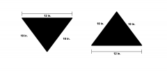 Are these two triangles congruent? If so, what was done to the first triangle to obtain the second?