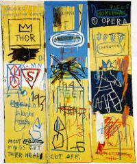 Charles the First by Jean-Michel Basquiat uses many symbols such as