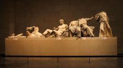 Formal Analysis: Acropolis/Helios, horses, and Dionysus (Hercules?), Athens, Greece Iktinos and Kalikrates, 447-424 BCE, marble, #35 
 
Content:
-on the east pediment
-depicts the birth of the goddess Athena 
-Christians removed most of the statue...