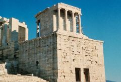 Formal Analysis: Acropolis/Temple of Athena Nike, Athens, Greece Iktinos and Kallikrates, 447-424 BCE, marble, #35
 
Content:
-human events celebrated alongside the events of the gods and goddesses--humanism
-in commemoration of victory over the P...