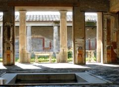Formal Analysis: House of Vettii, Imperial Roman / Pompeii, Italy, second century BCE rebuilt 62-79 CE,--, #39
 
Content:
-had possibility of shops
-foyer starts (entrance) 
-attrium innovation, large central reception area in a large house--desig...