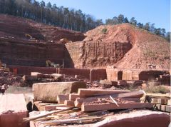 the local pink sandstone
