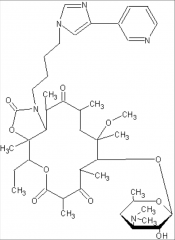 14-membered macrolide ring with cladinose at position 3 replaced by keto and 11,12 carbamate bridge