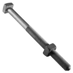 A threaded bolt having a straight shank and conventional head. Requires the use of a nut and two wrenches.
 
 