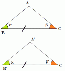 due triangoli sono congruenti se hanno congruenti due angoli e il lato compreso