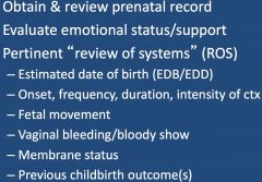 • if unable to obtain prenatal record >> urine test
• fetal movement is sign of baby's well being