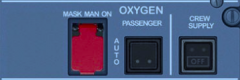 Explain the controls and indicators on the overhead
OXYGEN panel.

					
				
			
		
	

